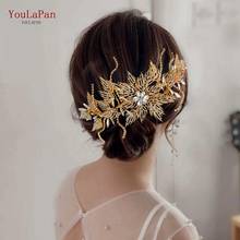 YouLaPan-Diadema de flores de lujo, accesorios para el cabello de boda, diadema nupcial con diamantes de imitación, pieza para el cabello para Banquete de boda, HP380 2024 - compra barato