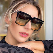 QPeClou 2020 New Fashion T Oversized Square Sunglasses Women Brand Designer Plastic Big Frame Sun Glasses Female Colorful Shades 2024 - buy cheap