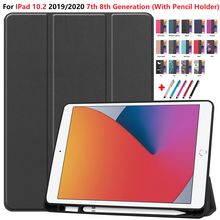 For iPad 10 2 Case with Pencil Holder Soft TPU Back Tablet Case for iPad 7th Generation 8th 10.2 Cover 2020 2019 Auto Wake Sleep 2024 - buy cheap