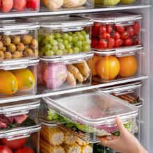 Contenedores rectangulares para refrigerador, caja de almacenamiento de alimentos congelados de frutas y verduras de cocina con tapa sellada, caja de mantenimiento fresco 2024 - compra barato
