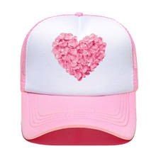 pink heart flower Print Baseball Cap Funny Gift 90s Lady Yong Men Women Parent-child Hats Mesh Visor Outdoor Adjustable Sun Hat 2024 - buy cheap