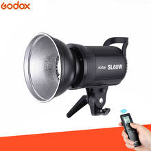 Estúdio fotográfico godox cri 95 + luz de vídeo led sl60w, branca, 5600k, 60w, com controle remoto + refletor 2024 - compre barato