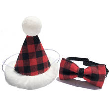 Gorros con lazo para fiesta de Navidad, sombrero con diseño de lentejuelas, para perros y gatos, accesorios para mascotas 2024 - compra barato