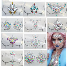 Pulaiq Chest Crystal Hippie Sticker Music Festival Party Paster for Boob Body Adhesive Decor Rhinestone Makeup Shinning Art F 2024 - buy cheap