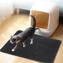 Нескользящий коврик для кошачьего туалета, складной двухслойный коврик для кошек, водонепроницаемый коврик для кошачьего туалета, коврик для кошачьего туалета 2024 - купить недорого