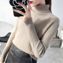 2019 New Women Casual Loose Sweater Autumn Winter Turtleneck Knitted Jumpers short long Sleeve Crocheted Pullovers Streetwear 2024 - buy cheap