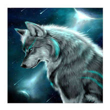 Pintura diamante lobo mosaico 5d diy imagem de strass bordado diamante ponto de cruz animal decoração para casa presente 2024 - compre barato