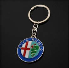 alfa romeo keychain Double-sided enamel Alfa Romeo car standard waist trailer key chain ring pendant 2024 - buy cheap