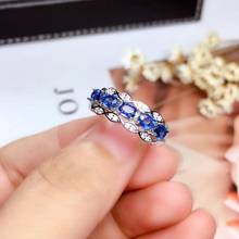 Natural Sri Lanka Sapphire S925 Sterling Silver Ring Birthstone Ring Ladies Blue Gemstone Fashion Pop Ring 2024 - buy cheap