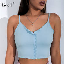 Liooil Bodycon Sexy Camisole for Women Summer Sleeveless Backless V Neck Knitted Ribbed Crop Top 2021 Ladies Tops Streetwear 2024 - buy cheap