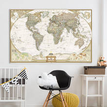 Mapa Vintage de viaje del mundo para decoración del hogar, póster antiguo, carta de pared, Papel Kraft mate Retro, pegatinas de pared, 60x90cm 2024 - compra barato