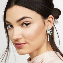 Dvacaman Fashion Romantic Crystal Tassel Long Drop Earrings For Women Girls Korean Elegant Sweet Dangle Pendientes Gifts Jewelry 2024 - buy cheap