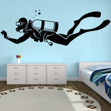 Diver Vinyl Stickers Extreme Sports Wall Decal Waterproof Bathroom Decoration Dive Diving Creative Mural Sea O123 2024 - buy cheap