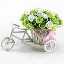 Cesta de bicicleta triciclo branco, decoração para armazenamento de flores, recipiente para festa de casamento, cesta de armazenamento de bicicleta com 10 peças 2024 - compre barato