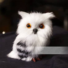 kawaii Owl White Black Furry Christmas Bird Ornament Decoration Adornment Simulation Toys For Home Decor Children Gift 5*4.5*7cm 2024 - buy cheap