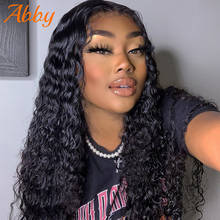 ABBY HAIR Water Wave 13*4*1 T Part Transparent Lace Front Human Hair Wigs Preplucked Brazilian T Part Lace Front Wigs For Women 2024 - buy cheap