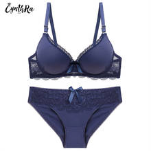 Cynthra sutiã terno feminino linda volta laço sexy bowknot profundo v reunião sem encosto ajustável respirável lingerie conjunto 2024 - compre barato