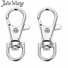 Julie Wang 10PCS Swivel Lobster Clasp Clips Hook Split Key Ring Handbag Strap Keychain Jewelry Making Findings Bag Accessory 2024 - buy cheap