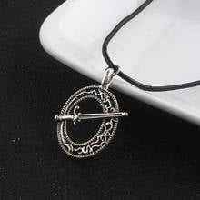 RJ Dark Souls 3 Dark Moon Blade Necklace Punk Retro Sword Pendant Hollow Leather Cord Choker Chain Cosplay Jewelry Accessories 2024 - buy cheap