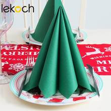 Lekoch servilletas de mesa verdes servilleta cuadrada pañuelo de bolsillo boda cumpleaños fiesta en casa Hotel 2024 - compra barato