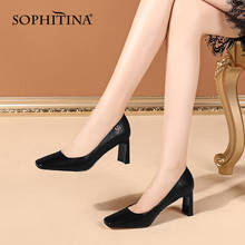 Sophitina sapatos femininos de couro tpu premium, sapatos decorativos de metal conciso, linha primavera e outono do144 2024 - compre barato