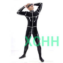 new sexy exotic male handmade customize Latex Catsuit Black White trimzentai cekc fetish Bodysuits Back Zipper lingerie for men 2024 - buy cheap