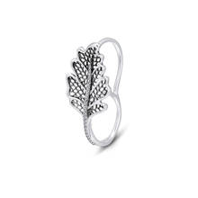 CKK-anillo con doble hoja de roble para Mujer, joyería de plata de ley 100%, Anillos de compromiso para boda, 925 2024 - compra barato