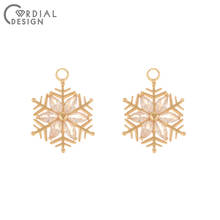 Cordial Design 50Pcs 15*20MM Jewelry Accessories/Earring Findings/Hand Made/Pendant/DIY Earring Making/Snowflake Shape/CZ Charms 2024 - buy cheap