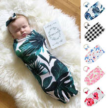 Newborn Infant Baby Swaddle Blanket Sleeping Swaddle Muslin Wrap Headband Cute Lovely Cotton Sleeping Bags Photo Props 2024 - buy cheap