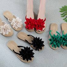 Women Fashion Summer Non Slip Flower Flip Flops Outdoor Beach Shoes Flat Sandals Flip-flops Flowers Slippers Sandals 2024 - buy cheap
