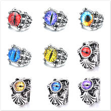 Single Sell Fashion Ring Colorful Eyes Retro Adjustable Geometry Sharp Claw Rings Gothic Punk Ring Men Fashion Jewelry Gifts 2024 - buy cheap