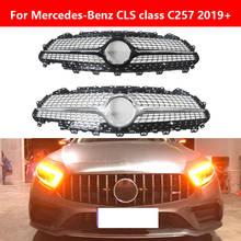 GT Diamond style car front bumper grille for Mercedes Benz CLS class W257 C257 facelift 2019+  Black Silver 2024 - buy cheap
