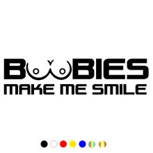 Pegatinas de vinilo para coche, calcomanía divertida de Boobies make me smile, color blanco/Negro, CS-1600, 25x6cm 2024 - compra barato