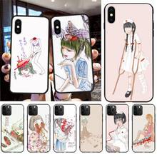 Shintaro kago horror desenhos animados preto tpu capa de telefone de borracha macia para iphone 11 pro xs max 8 7 6s plus x 5S se 2020 xr caso 2024 - compre barato