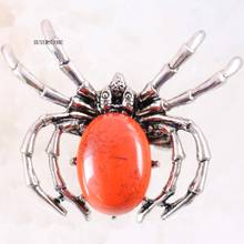 Spider Brooch Natural Stone Red Jaspers CAB Cabochon Bead Pendant For Men Women Jewelry Gift 1Pcs K711 2024 - buy cheap