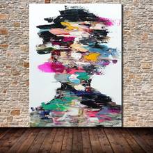 Arthyx-pintura abstracta pintada a mano, pintura al óleo de chica sobre lienzo, póster de arte Pop, imágenes de pared para decoración del hogar y sala de estar 2024 - compra barato