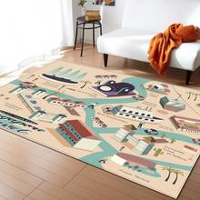 Kids Play Mat Anti-slip Carpet Area Floor Mat for Living Room Baby Bedroom Rugs City Road Buildings Map Game Toys Kids Carpets 2024 - buy cheap