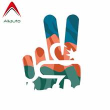 Aliauto-etiqueta engomada creativa del coche, accesorios de gestos de victoria de la bandera de Marruecos, calcomanía impermeable de PVC para motocicleta Honda Kia,13cm * 10cm 2024 - compra barato