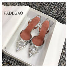 Sandalias de tacón alto de cristal para mujer, zapatos sexys a la moda, elegantes, coreanos, para fiesta, verano 2019 2024 - compra barato