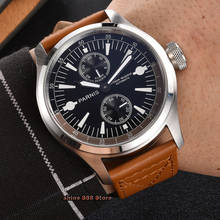Relógio masculino parnis, 46mm mostrador preto, reserva de energia, data, automático, transmissão marítima, 2542 2024 - compre barato