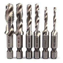 6pcs M3-M10 Screw Tap Drill Bits Hss Taps Countersink Deburr Set Metric Combination Bit High Speed Steel 1/4 IN Quick Change Hex 2024 - buy cheap