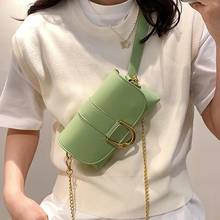 Solid color Square Crossbody bag Small Waist bag 2021 New PU Leather Chest bag Women's Designer Handbag Shoulder Messenger Bag 2024 - buy cheap