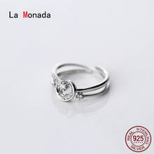 La Monada-Anillo de plata de primera ley y Luna para mujer, sortija ajustable, plata esterlina 925, estilo coreano, 925 2024 - compra barato