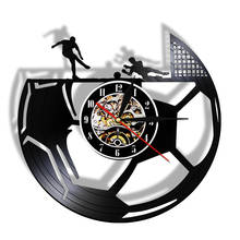 Football Modern Vinyl Record Wall Clock Boys Room Decorative Soccer Hanging Watch Sports Themed Timepiece for Football Lovers 2024 - buy cheap