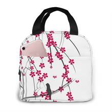 Spring Cherry Tree With Birds Cooler Lunch Box Portable Insulated Lunch Bag Thermal Food Picnic Lunch Bags 2024 - buy cheap
