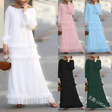 Elegant Muslim Abaya Cake Dress Cardigan Long Robe Gowns Jubah Kimono UAE Ramadan Arab Turkey Islamic Kaftan Worship Service 2024 - buy cheap