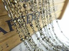 5M(16ft)  Bronze Brass 2mm Oblate Bead Ball Link Chain Necklace Findings soldered C05 2024 - buy cheap