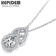 HEPIDEM 100% realmente 1ct 6,5mm D moissanita Collar de plata de ley 925 prueba de diamantes aprobada joyería mujer regalo de Navidad H1671 2024 - compra barato