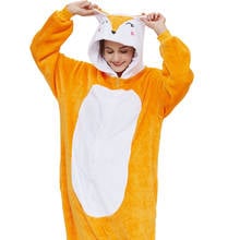 Kigurumis-Pijama Unisex de franela suave para mujer, traje de una pieza con diseño de zorro y Animal, ropa de dormir divertida para adultos 2024 - compra barato