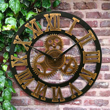 NEW Large Wall Clock Vintage Gear Clock American Style Living Room 3D Wall Clock Modern Design Decoration for Home Wooden Clocks 2024 - buy cheap